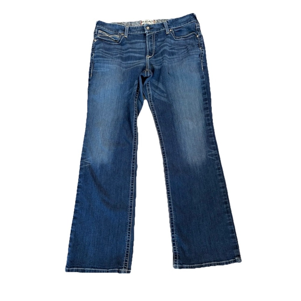 Ariat REAL Jeans Bootcut‎ Mid Rise Women 34L Tall (37x33) Blue Western 10014022